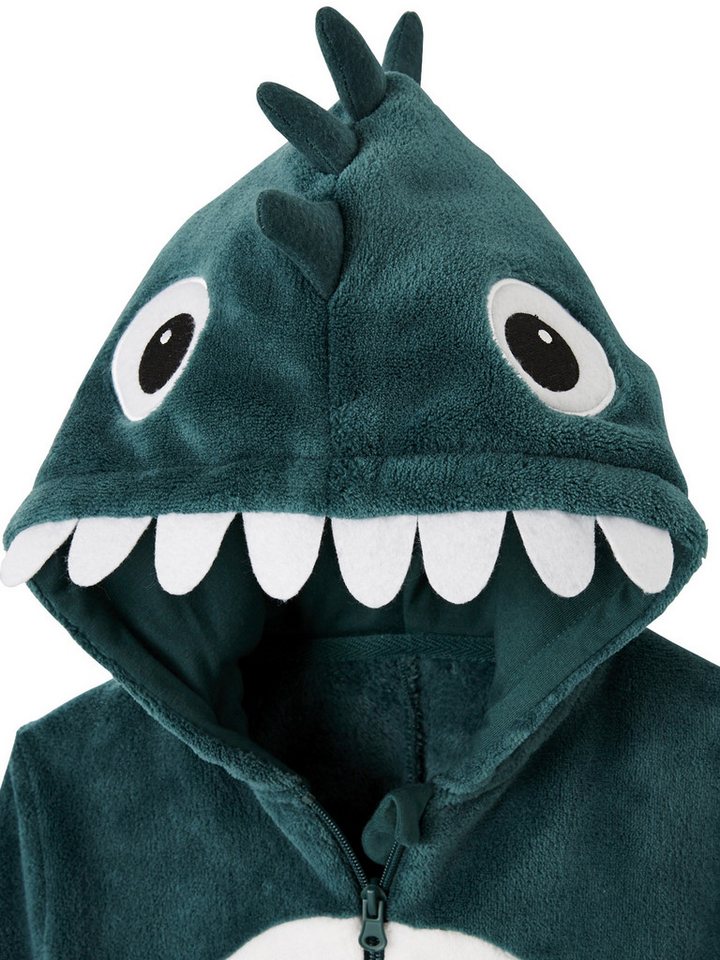 vertbaudet Schlafanzug Plüsch-Overall, Onesie DINOSAURIER – Bild 4 von 5
