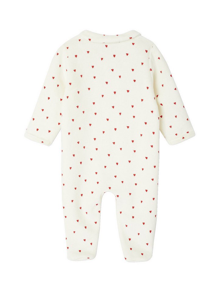 vertbaudet Schlafoverall Baby Samt-Strampler, Herzen – Bild 5 von 5