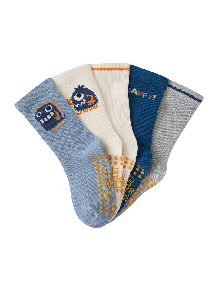 vertbaudet Socken 5er-Pack Kinder Stoppersocken Mini-Monster – Bild 2 von 3
