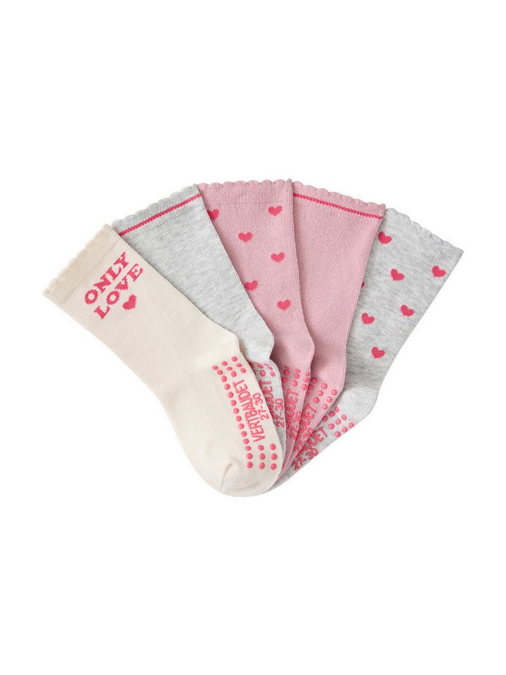 vertbaudet Socken 5er-Pack Stoppersocken mit Herzen Mädchen – Bild 2 von 3
