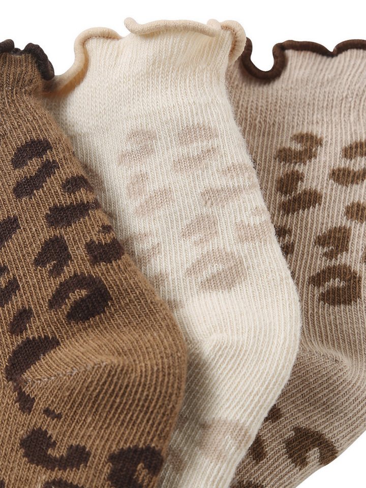 vertbaudet Socken Baby Socken Mädchen, Leopardenmuster 3er-Pack – Bild 2 von 3