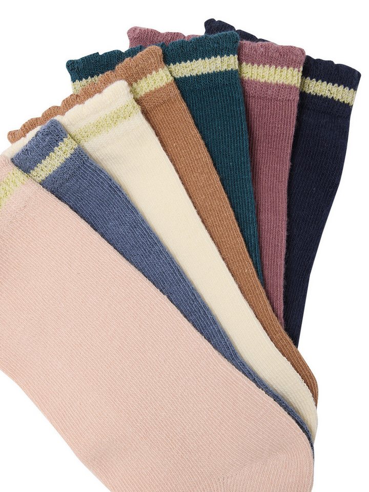 vertbaudet Socken Mädchen Socken, Glitzerstreifen BASIC 7er-Pack – Bild 2 von 3