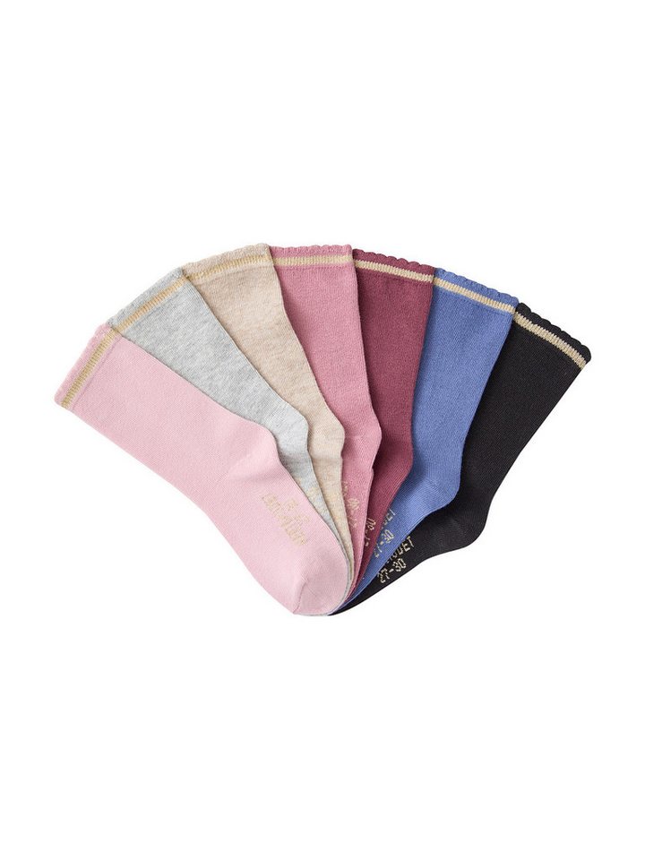 vertbaudet Socken Mädchen Socken, Glitzerstreifen BASIC 7er-Pack – Bild 2 von 3