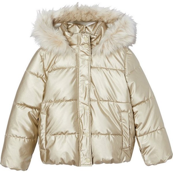 vertbaudet Steppjacke Mädchen Steppjacke mit Kapuze, Fleecefutter Kapuze, Recycling-Polyester