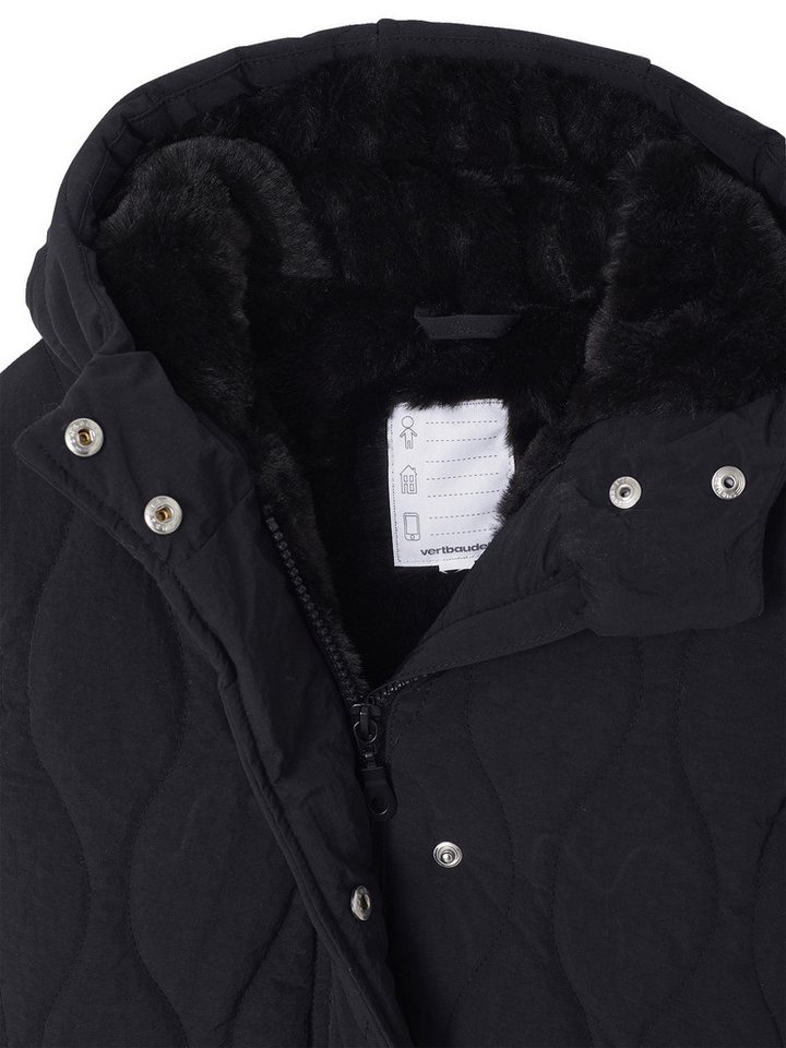 vertbaudet Steppjacke Mädchen Steppmantel mit Webpelz-Kapuze – Bild 3 von 5
