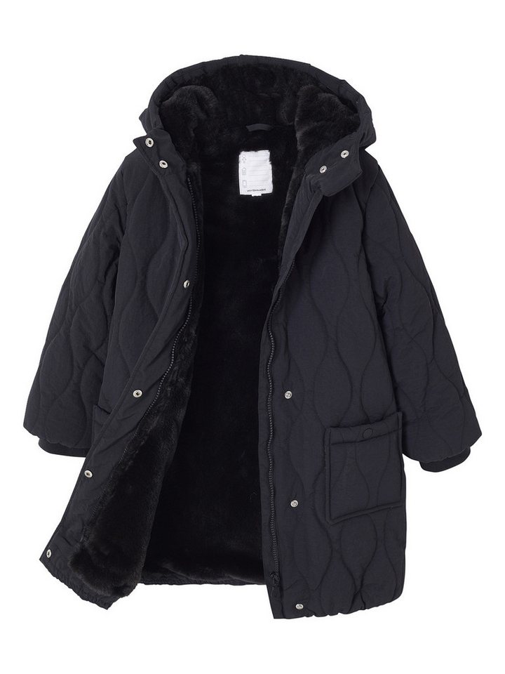 vertbaudet Steppjacke Mädchen Steppmantel mit Webpelz-Kapuze – Bild 5 von 5