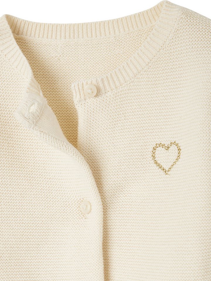 vertbaudet Strickjacke Baby Strickjacke Herz BASIC Stickerei – Bild 3 von 4