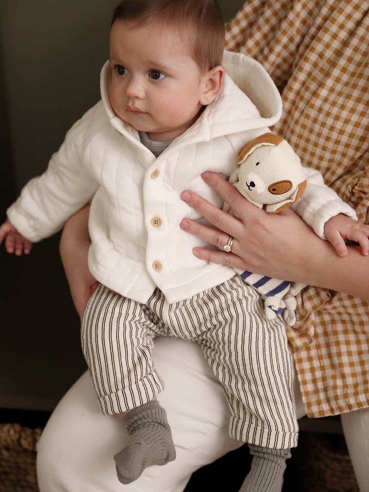 vertbaudet Strickjacke Gesteppte Baby Sweatjacke mit Kapuze – Bild 4 von 5