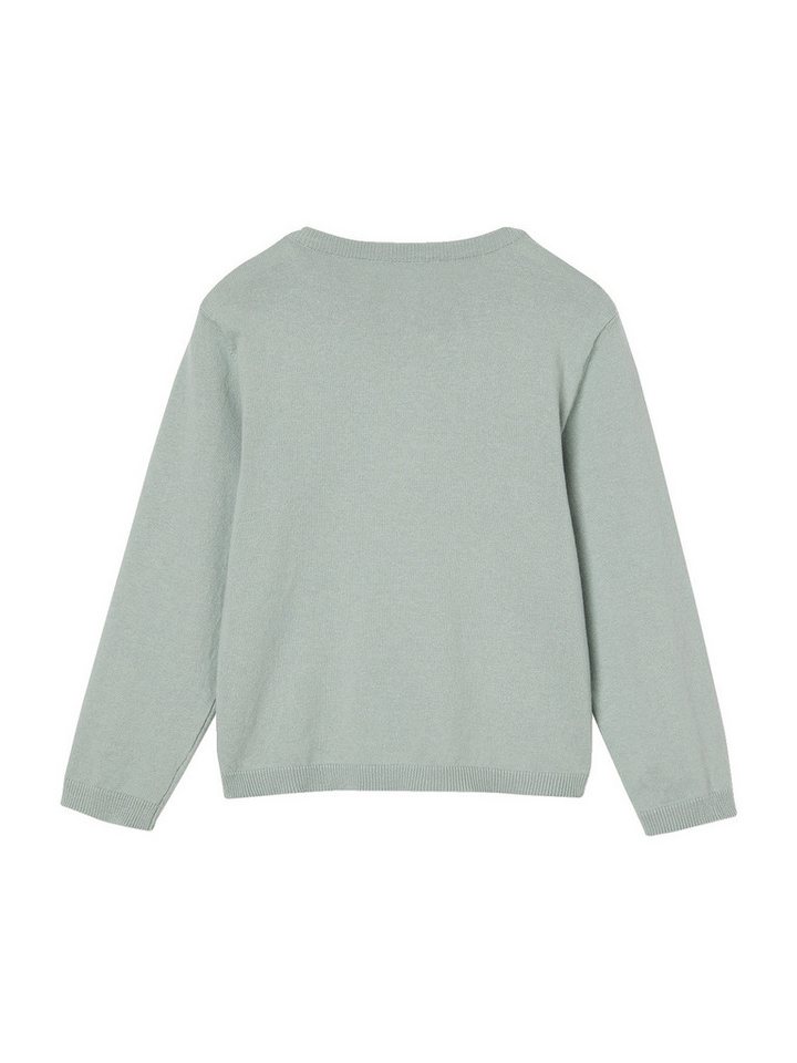 vertbaudet Strickjacke Mädchen Strickjacke BASICS Runder Ausschnitt, Knopfverschluss – Bild 2 von 5