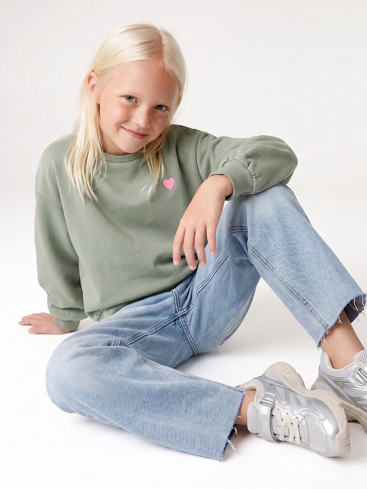 vertbaudet Sweatjacke Mädchen Sweatshirt mit Print Basics – Bild 4 von 5