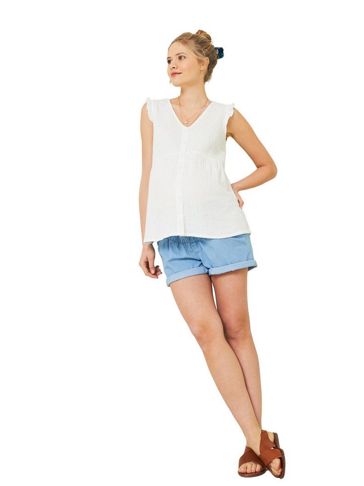vertbaudet Umstandsbluse aermellos, Musselin – Bild 3 von 5