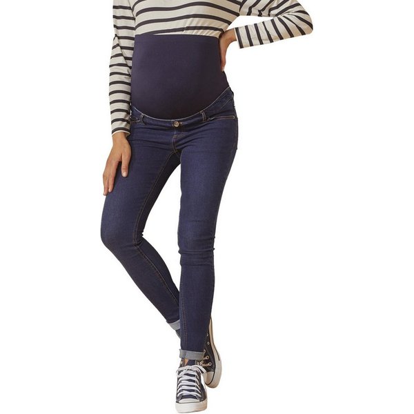 vertbaudet Umstandsjeans Umstands-Jeans mit Stretch-Einsatz, Skinny-Fit Bundweite verstellbar