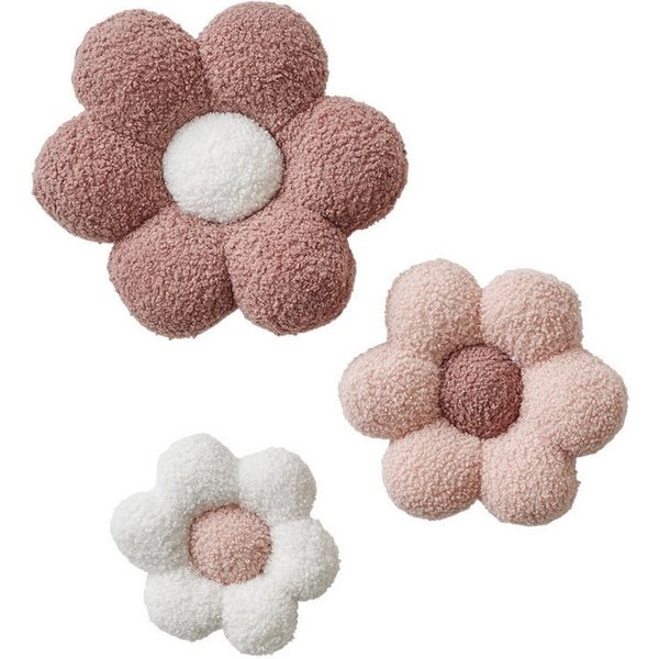vertbaudet Wanddekoobjekt 3er-Set Kinderzimmer Deko-Stoffblumen, Set, 3-teilig, Wanddekoration