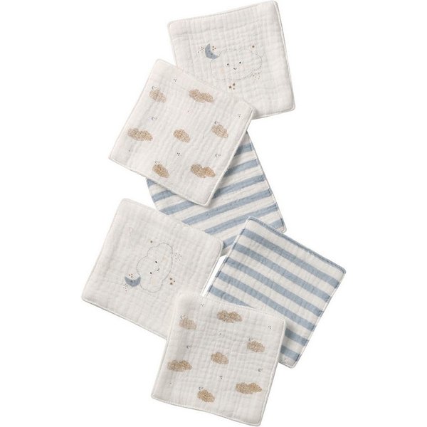 vertbaudet Waschlappen Waschlappen mit Aufbewahrungsbeutel, 6er-Pack