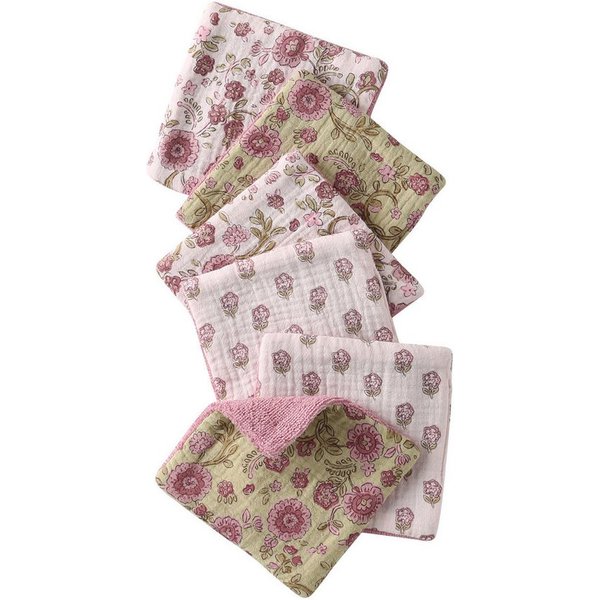 vertbaudet Waschlappen Waschlappen mit Aufbewahrungsbeutel, 6er-Pack
