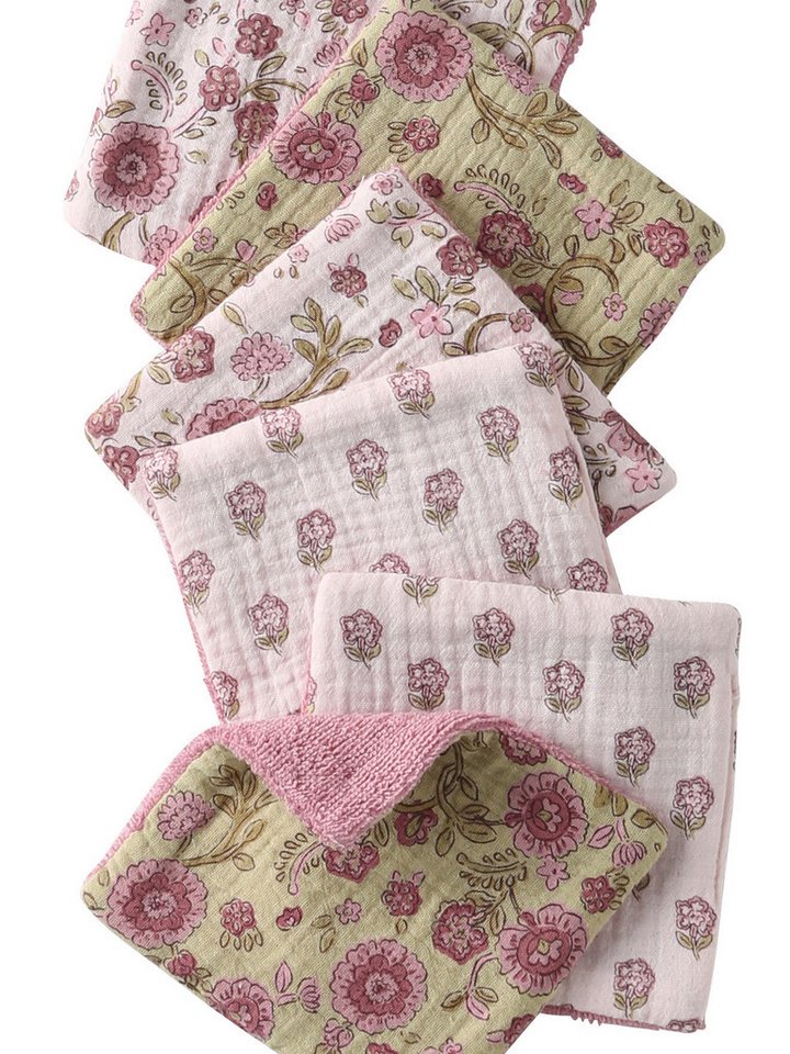 vertbaudet Waschlappen Waschlappen mit Aufbewahrungsbeutel, 6er-Pack – Bild 2 von 3