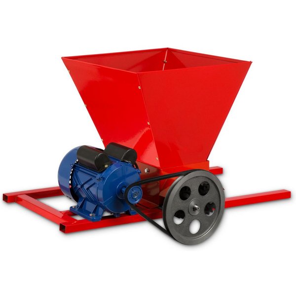 vertes Obstpresse Traubenmühle, Maischemühle mit Trichteröffnung 40x38cm, Elektrisch, Zur Verarbeitung von Weintrauben zum Erhalt Maische 2 Massive Walzen