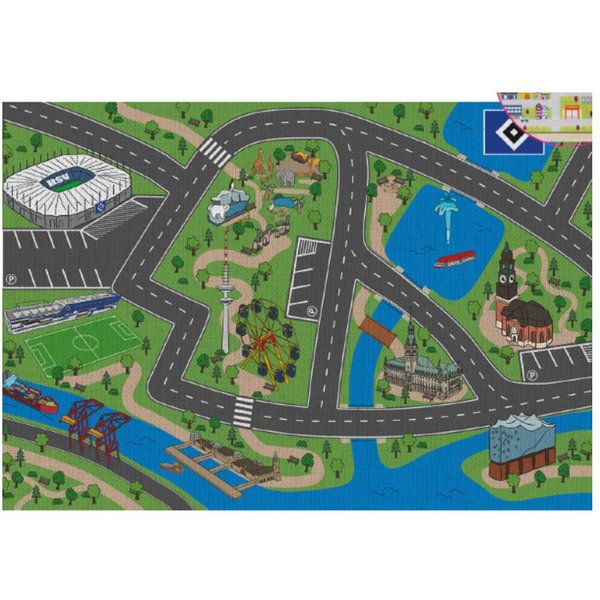 VertriebsArena GmbH Kinderteppich HSV Spielteppich, Höhe: 11 mm