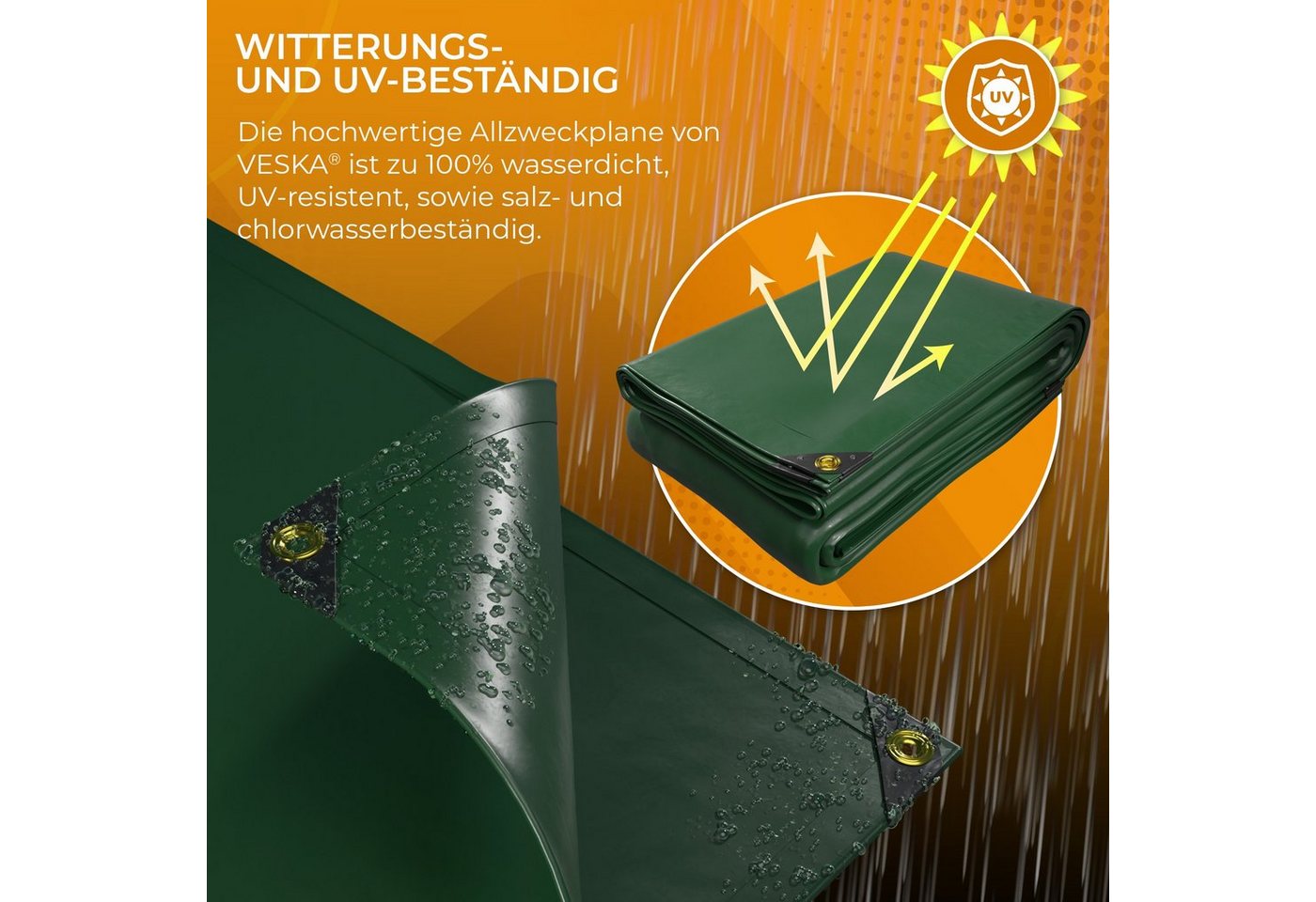 VESKA Schutzplane Profi Abdeckplane 650g/m² Gewebeplane, LKW Plane, Bootsplane – Bild 4 von 5