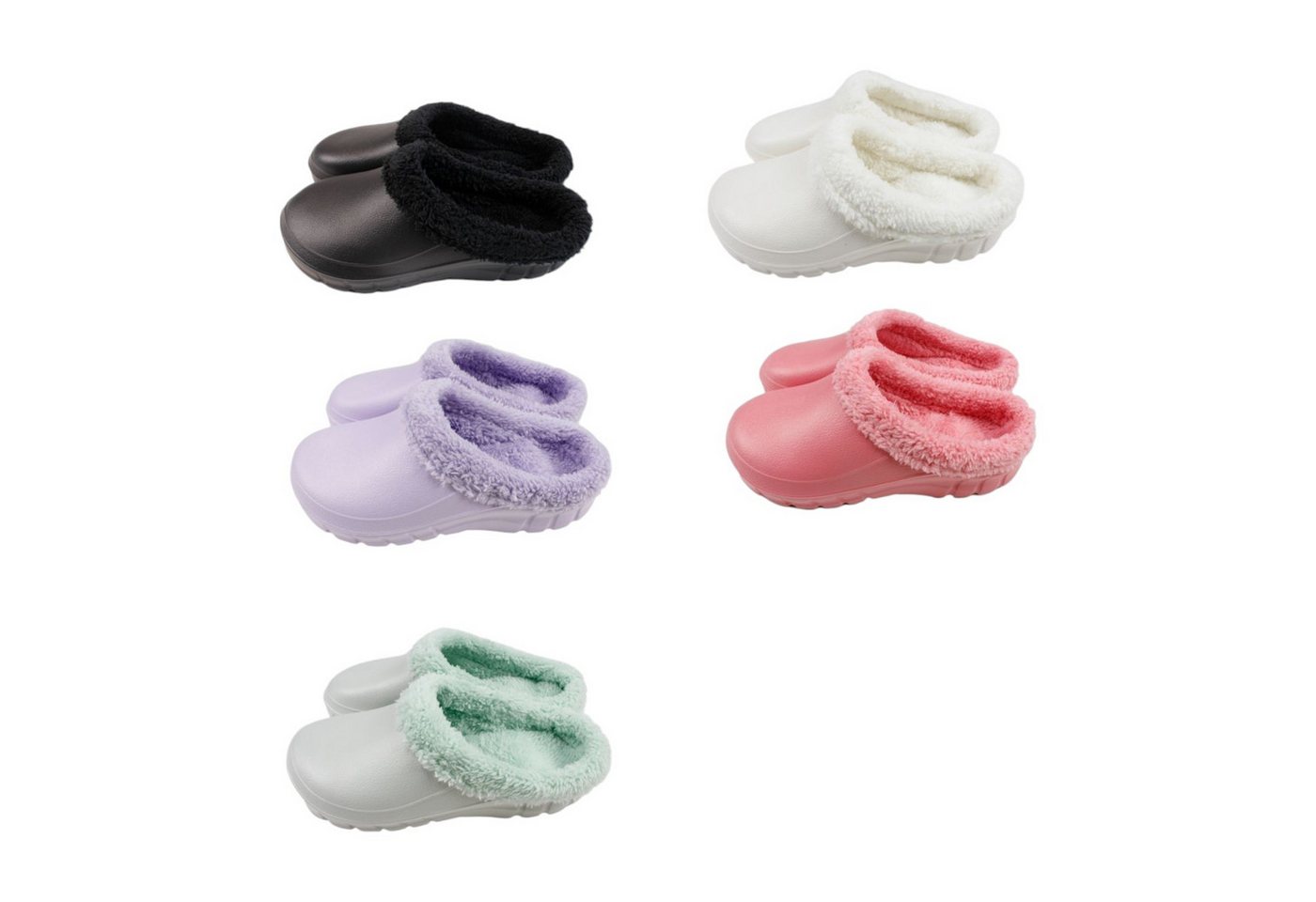 VewoTex Damen Clogs » Hausschuhe mit Teddy Kunstfell » Damenschuhe Clog (1 Paar, Kein Set) gefütterte Slipper » Winter & Herbst Garten Schuhe – Bild 2 von 2
