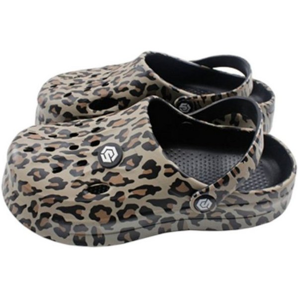 VewoTex Damen Clogs Leo » günstige Damenschuhe » Clogs mit Leoparden-Muster Clog (1 Paar, 1 Paar) Sommer & Frühling Garten Schuhe mit Riemen und Cut-Outs