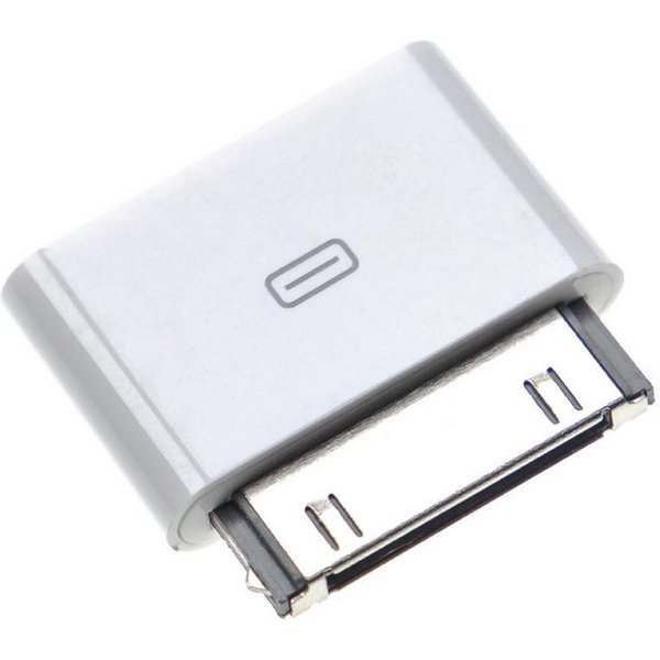 vhbw passend für Apple iPhone 3G, 3GS, 2G, 1, 4 Smartphone USB-Kabel, Micro-USB, 1x 30-Pin Konnektor, 1x Micro-USB Buchse, (2.7 cm)