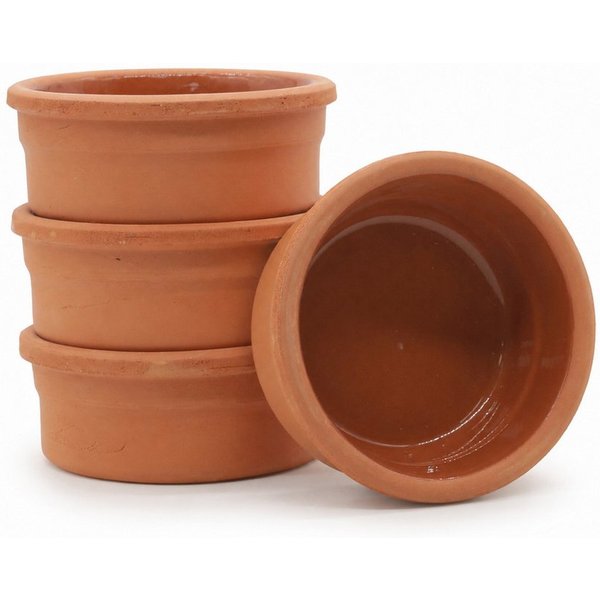 VIAPOT Schale FLORYA Tonschale 4er-Set, Terrakotta (Naturton), (4-er Set, 4-tlg), 150ml, Natur-Tonschale, ideal für Milchreis (Sütlac) aus dem Ofen
