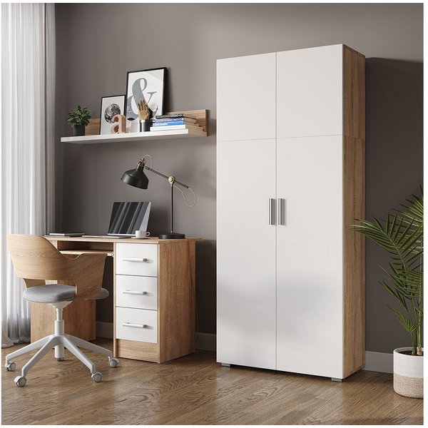 Vicco Aktenschrank Frank, Weiß/Sonoma, 80 x 182.4 cm (1-St)