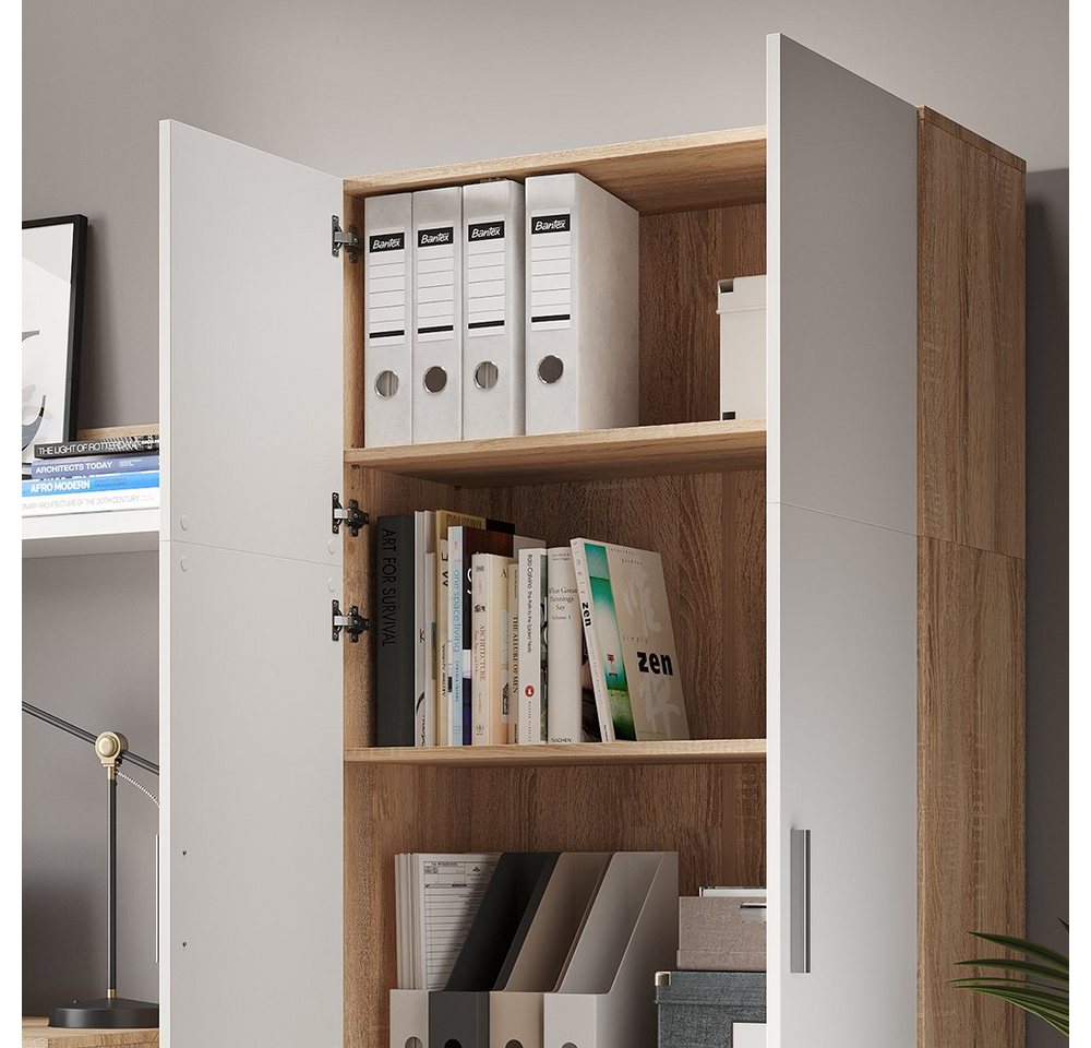 Vicco Aktenschrank Frank, Weiß/Sonoma, 80 x 182.4 cm (1-St) – Bild 5 von 5