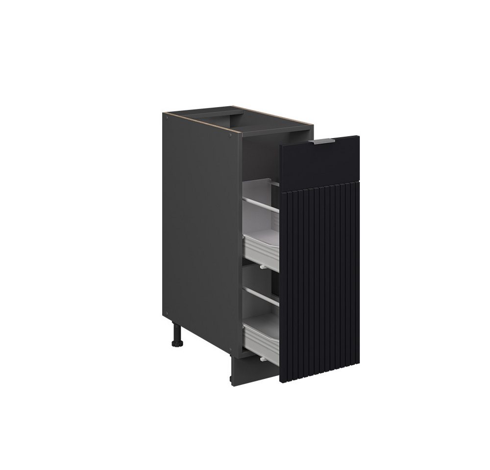 Vicco Apothekerschrank Fame-Line, Schwarz gestreift/Anthrazit, 30 cm ohne Arbeitsplatte (1-St) – Bild 5 von 5