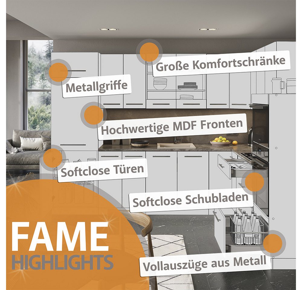 Vicco Apothekerschrank Fame-Line, Anthrazit Hochglanz/Weiß, 20 cm ohne Arbeitsplatte (1-St) – Bild 3 von 5