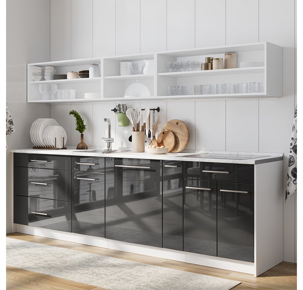 Vicco Apothekerschrank Fame-Line, Anthrazit Hochglanz/Weiß, 20 cm ohne Arbeitsplatte (1-St) – Bild 5 von 5