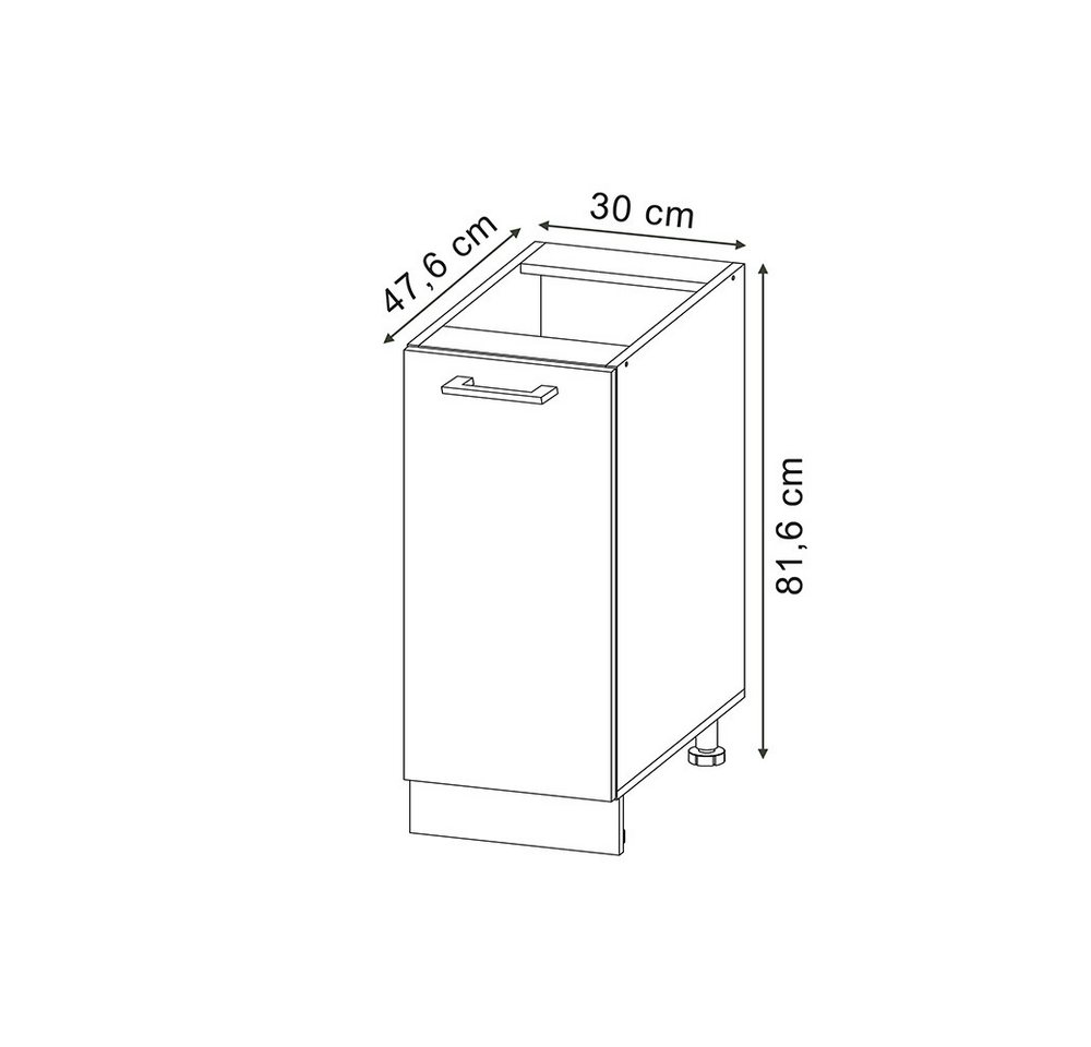 Vicco Apothekerschrank R-Line, Anthrazit Landhaus/Anthrazit, 30 cm ohne Arbeitsplatte (1-St) – Bild 2 von 4