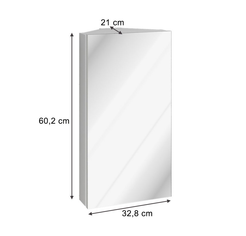 Vicco Badezimmerspiegelschrank Anka, Weiß, 32.8 x 60.2 cm (1-St) – Bild 2 von 5