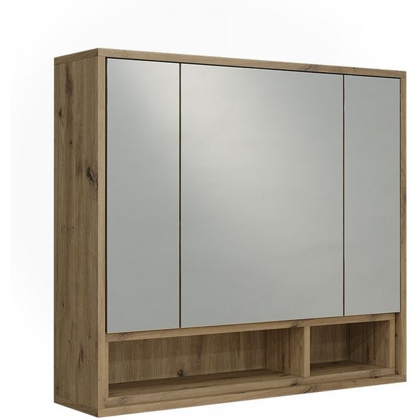 Vicco Badezimmerspiegelschrank Beatrice, Cashmere/Artisan-Eiche, 80 x 72 cm mit 3 Spiegeltüren (1-St)
