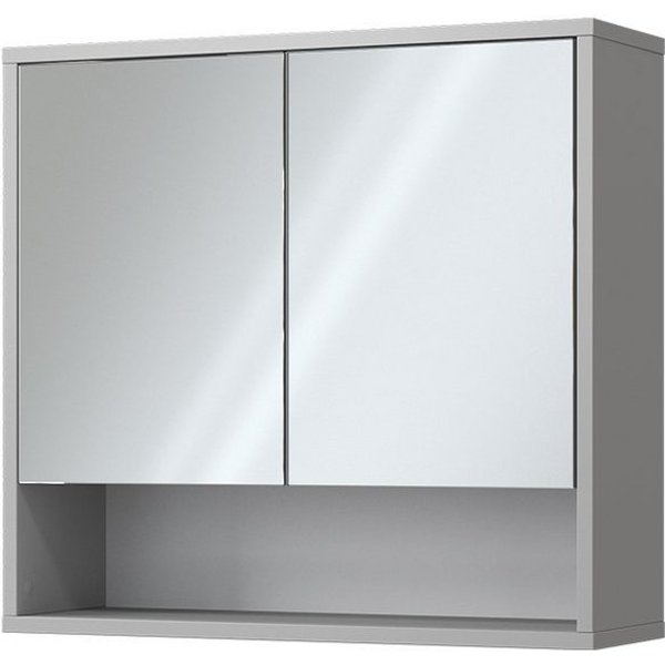 Vicco Badezimmerspiegelschrank Eliza, Grau/Grau, 70 x 65 cm mit 2 Türen (1-St)