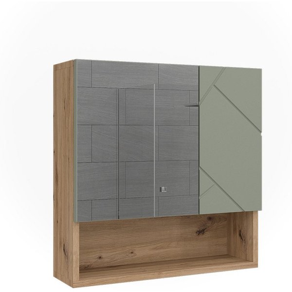Vicco Badezimmerspiegelschrank Irma, Salbeigrün/Artisan, 54 x 55 cm (1-St)