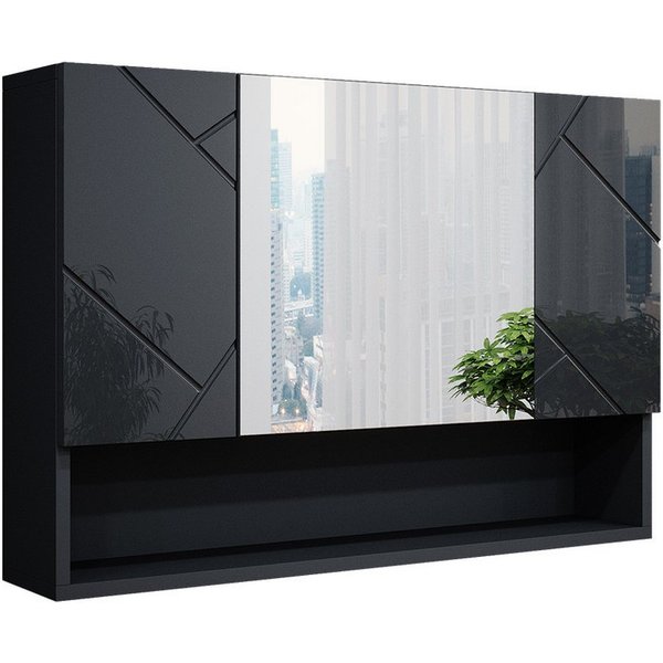 Vicco Badezimmerspiegelschrank Irma, Anthrazit Hochglanz, 80 x 55 cm (1-St)