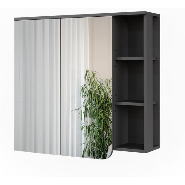 Vicco Badezimmerspiegelschrank Karen, Anthrazit/Weiß, 80 x 75 cm (1-St)