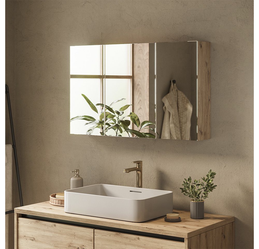 Vicco Badezimmerspiegelschrank Lavia, Artisan-Eiche, 100 x 60.2 cm – Bild 3 von 5