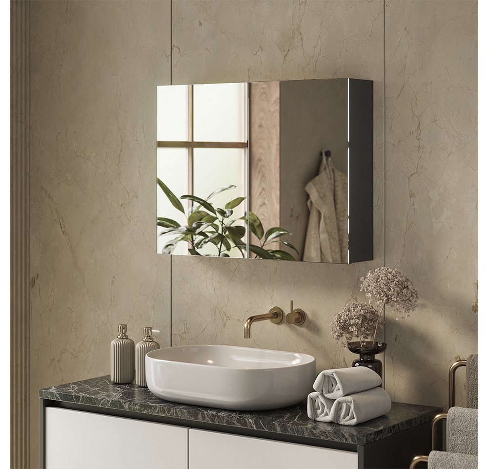 Vicco Badezimmerspiegelschrank Lavia, Anthrazit, 80 x 60.2 cm – Bild 3 von 5