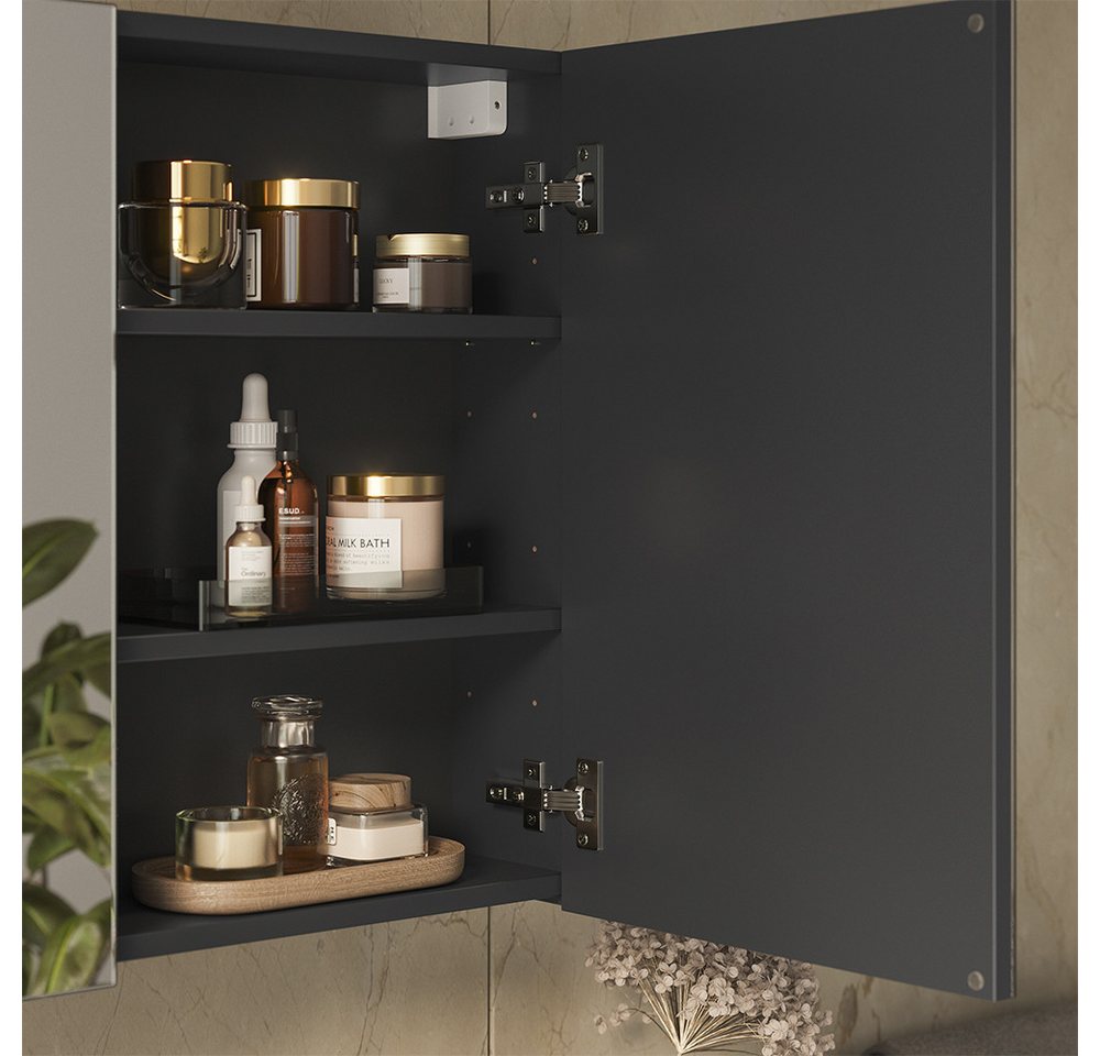 Vicco Badezimmerspiegelschrank Lavia, Anthrazit, 80 x 60.2 cm – Bild 4 von 5