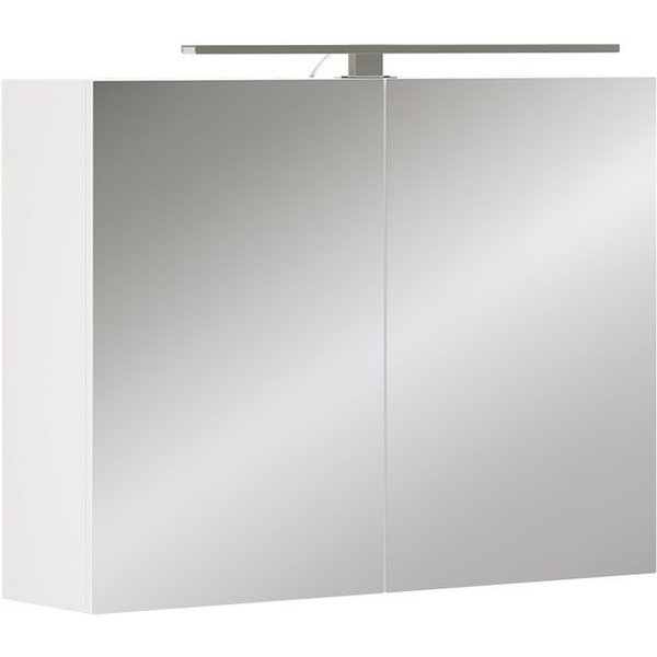 Vicco Badezimmerspiegelschrank Lavio, Weiß, 80 x 60 cm mit LED-Beleuchtung (1-St)