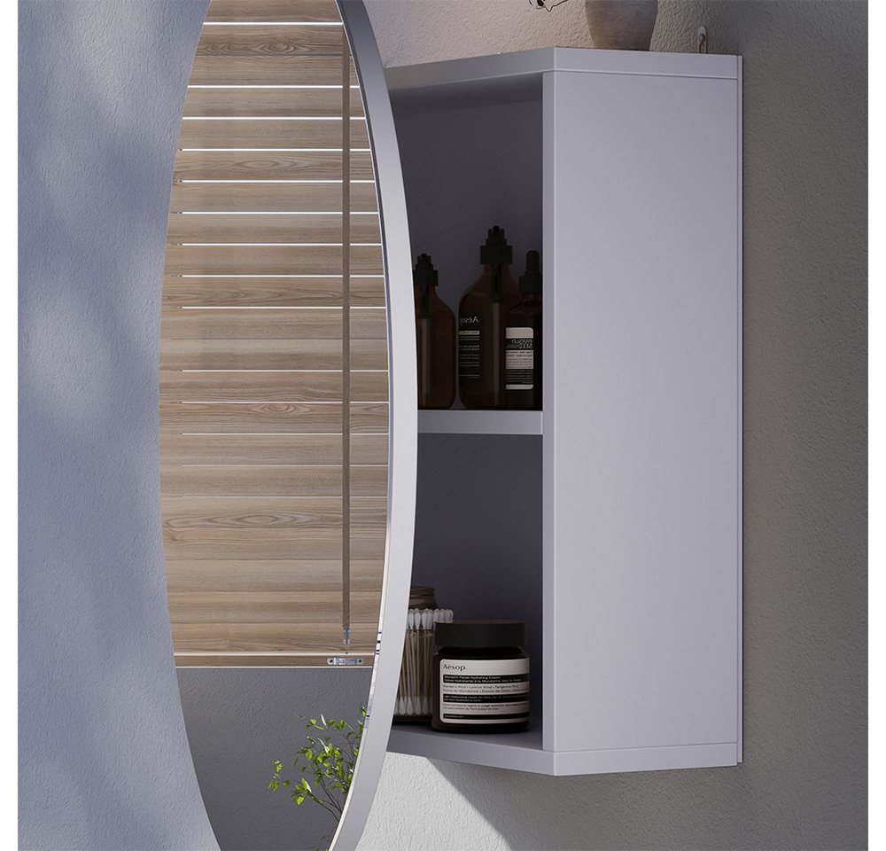 Vicco Badezimmerspiegelschrank Loki, Weiß, 60 x 60 cm mit 2 Fächern (1-St) – Bild 4 von 5