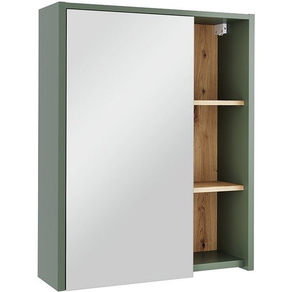 Vicco Badezimmerspiegelschrank Viola, Grün/Artisan, 60 x 75 cm mit offenen Regalen (1-St)
