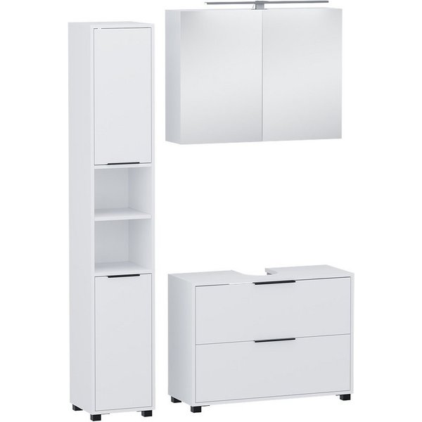 Vicco Badmöbel-Set Alina, Weiß, 3-teilig, (3-St., 3er Set)