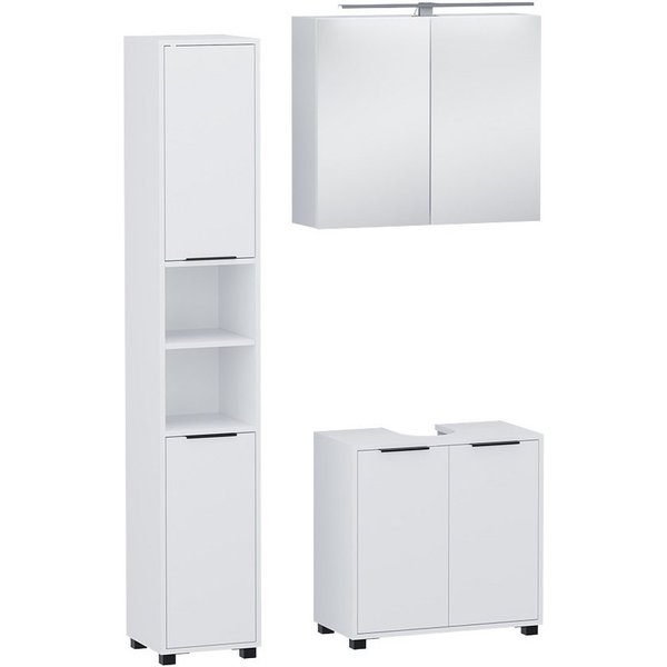 Vicco Badmöbel-Set Alina, Weiß, 3-teilig, (3-St., 3er Set)