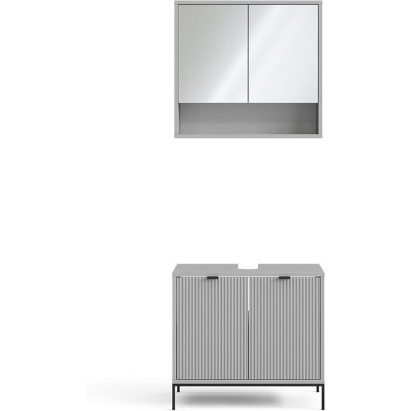Vicco Badmöbel-Set Eliza, Grau, 2-teilig, (2-St., 2er Set)