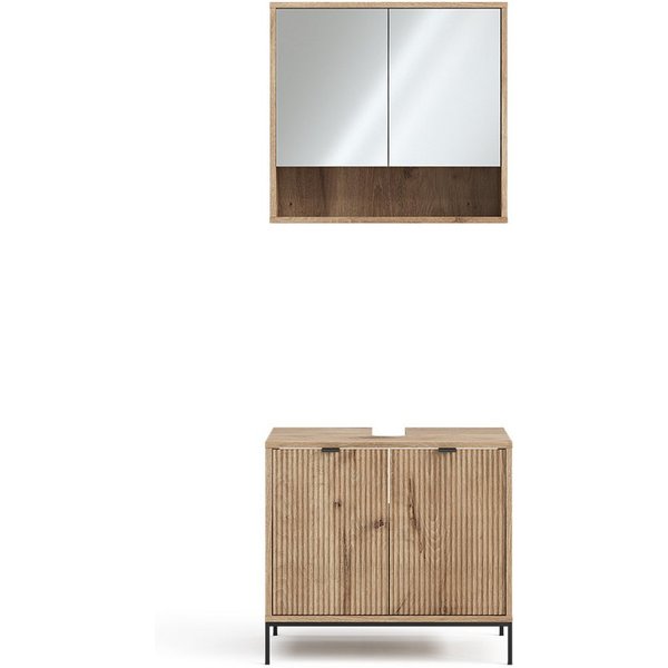 Vicco Badmöbel-Set Eliza, Viking Oak, 2-teilig, (2-St., 2er Set)