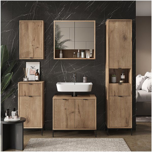 Vicco Badmöbel-Set Eliza, Viking Oak, 5-teilig, (5-St., 5er Set)